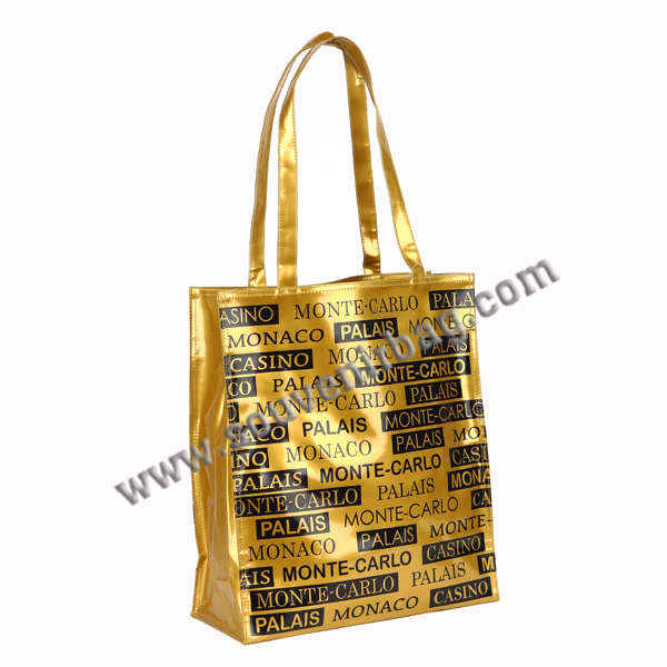 Gold PVC Shopping Tote