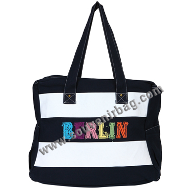 Colorful Berlin Letter Canvas Tote Bag