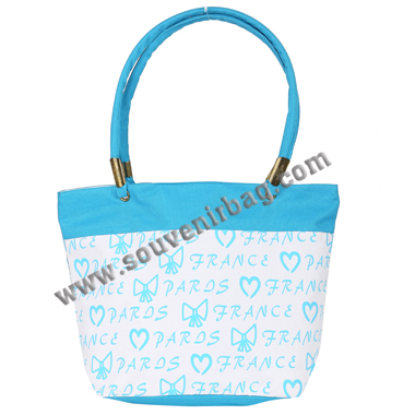 Cute Blue Paris Design Shopping Bag
