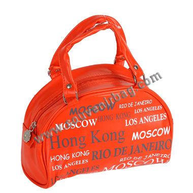 City Name Printed Leather Hangbag