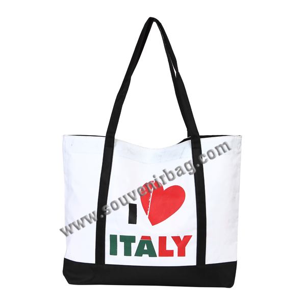 I Love Italy B/W Beach Bag