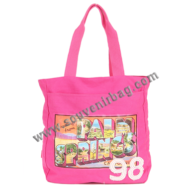 Nice Canvas Shopping Bag With Appliques