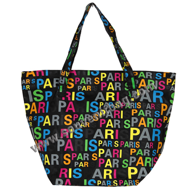 Paris Multi-Color Lettering Handbag